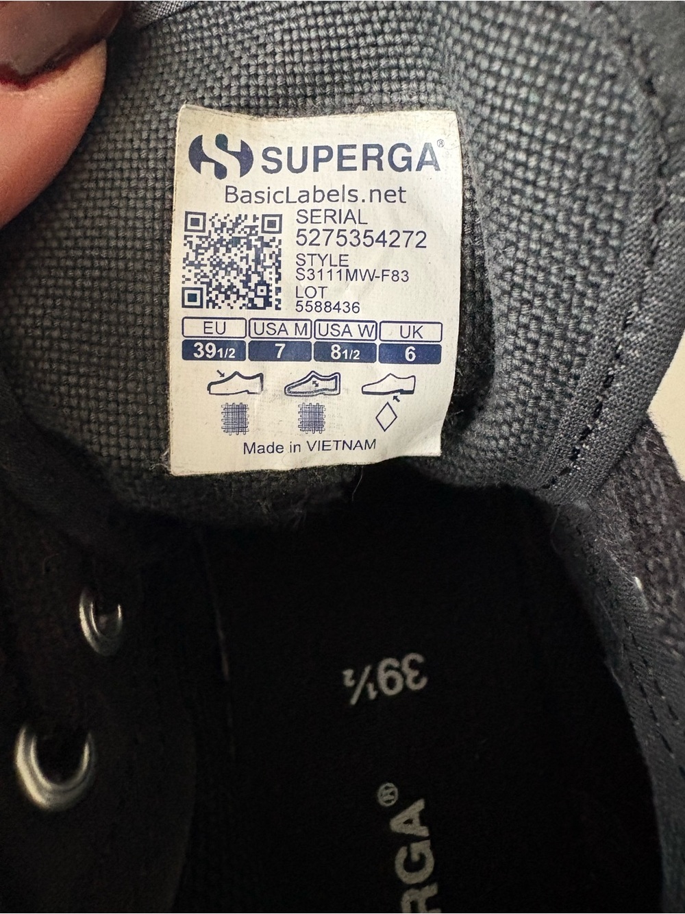 Womens Size 8.5/ Mens Size 7/ 39.5 Superga Black 2705 High Top Platform Sneakers - Picture 3 of 8